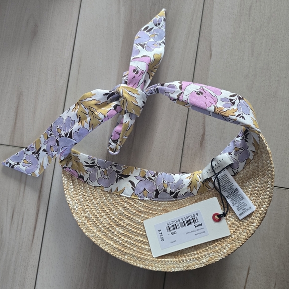 TED BAKER Kylow Printed Straw Visor in Pink main image 8